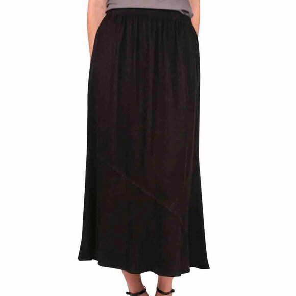 Tianello Tencel Panel Skirt • vintage midi skirt mermaid bias cut ruffle - Picture 1 of 7
